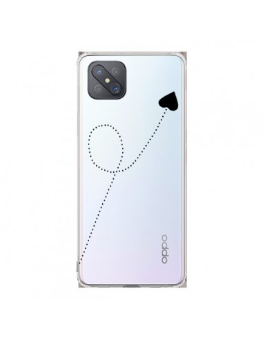 Coque Oppo Reno4 Z 5G Travel to your Heart Noir Voyage Coeur Transparente - Project M