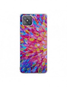 Coque Oppo Reno4 Z 5G Fleurs Bleues Roses Splash - Ebi...