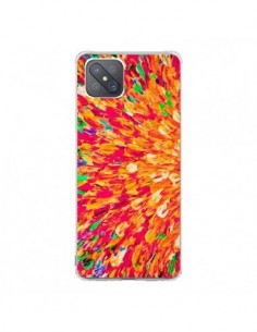 Coque Oppo Reno4 Z 5G Fleurs Oranges Neon Splash - Ebi...