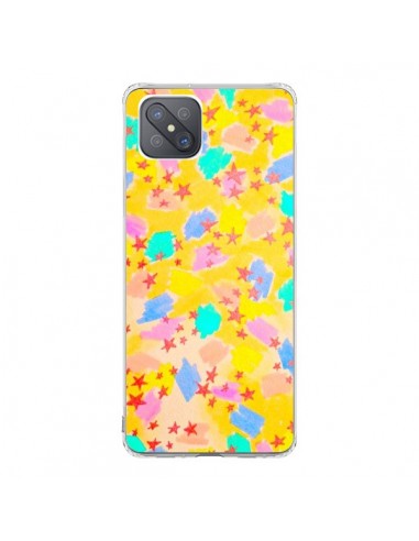 Coque Oppo Reno4 Z 5G Stars Etoiles Jaunes - Ebi Emporium