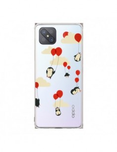Coque Oppo Reno4 Z 5G Pingouin Ciel Ballons Transparente...
