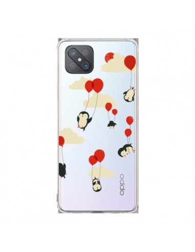 Coque Oppo Reno4 Z 5G Pingouin Ciel Ballons Transparente - Jay Fleck