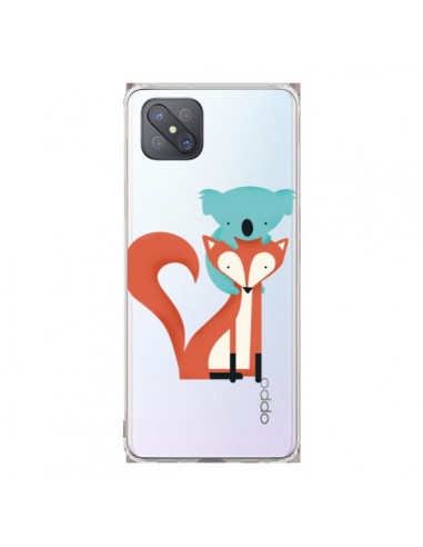 Coque Oppo Reno4 Z 5G Renard et Koala Love Transparente - Jay Fleck