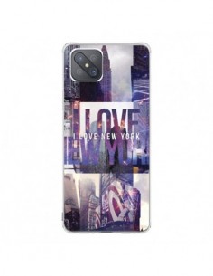 Coque Oppo Reno4 Z 5G I love New Yorck City violet -...