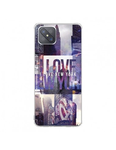 Coque Oppo Reno4 Z 5G I love New Yorck City violet - Javier Martinez