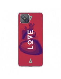 Coque Oppo Reno4 Z 5G Love Coeur Triangle Amour - Javier...