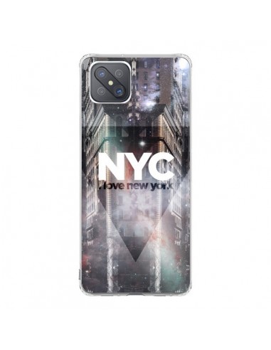 Coque Oppo Reno4 Z 5G I Love New York City Violet - Javier Martinez