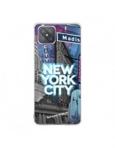 Coque Oppo Reno4 Z 5G New York City Buildings Bleu -...