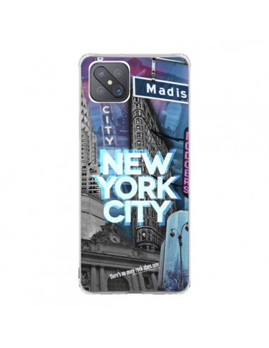 Coque Oppo Reno4 Z 5G New York City Buildings Bleu - Javier Martinez
