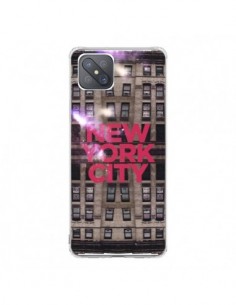 Coque Oppo Reno4 Z 5G New York City Buildings Rouge -...