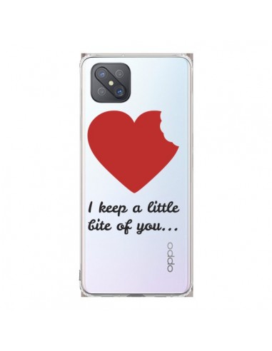 Coque Oppo Reno4 Z 5G I keep a little bite of you Love Heart Amour Transparente - Julien Martinez