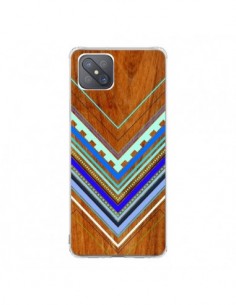 Coque Oppo Reno4 Z 5G Azteque Arbutus Blue Bois Aztec...