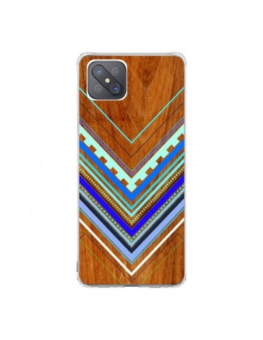 Coque Oppo Reno4 Z 5G Azteque Arbutus Blue Bois Aztec Tribal - Jenny Mhairi