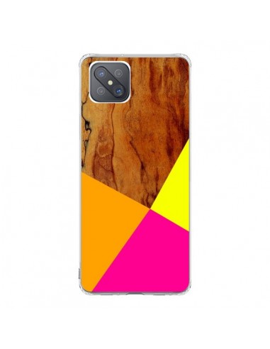 Coque Oppo Reno4 Z 5G Wooden Colour Block Bois Azteque Aztec Tribal - Jenny Mhairi