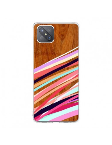 Coque Oppo Reno4 Z 5G Wooden Waves Coral Bois Azteque Aztec Tribal - Jenny Mhairi
