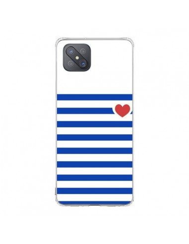 Coque Oppo Reno4 Z 5G Mariniere Coeur - Jonathan Perez