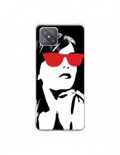 Coque Oppo Reno4 Z 5G Fille Lunettes Rouges - Jonathan Perez