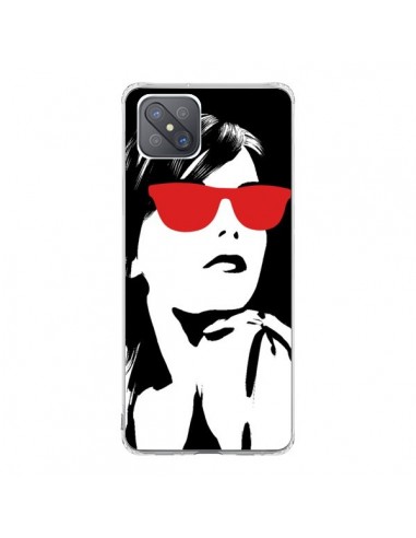 Coque Oppo Reno4 Z 5G Fille Lunettes Rouges - Jonathan Perez