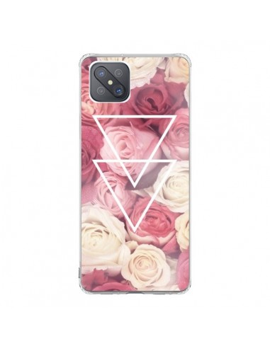 Coque Oppo Reno4 Z 5G Roses Triangles Fleurs - Jonathan Perez