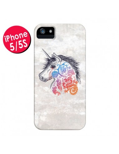 Coque Licorne Muticolore pour iPhone 5 et 5S - Rachel Caldwell