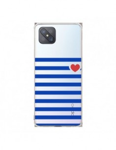 Coque Oppo Reno4 Z 5G Mariniere Coeur Love Transparente -...