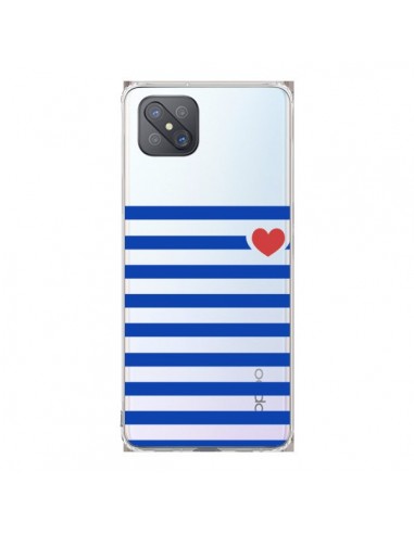 Coque Oppo Reno4 Z 5G Mariniere Coeur Love Transparente - Jonathan Perez