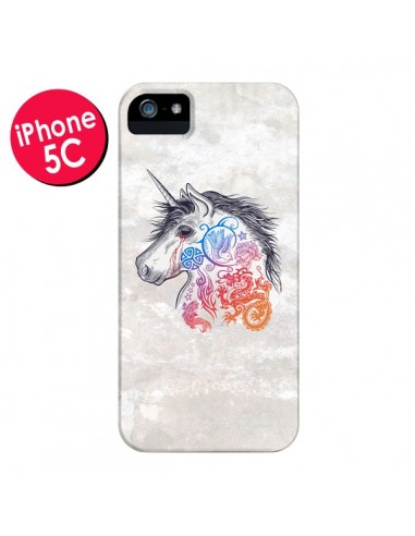 Coque Licorne Muticolore pour iPhone 5C - Rachel Caldwell