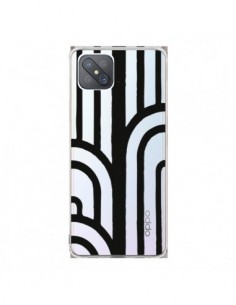 Coque Oppo Reno4 Z 5G Geometric Noir Transparente -...