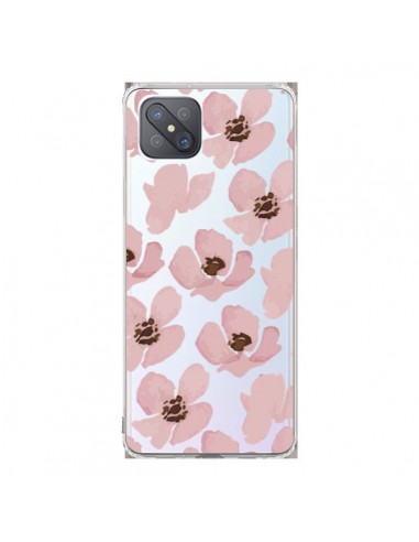 Coque Oppo Reno4 Z 5G Fleurs Roses Flower Transparente - Dricia Do