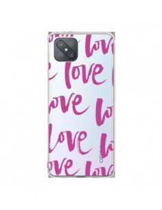 Coque Oppo Reno4 Z 5G Love Love Love Amour Transparente -...