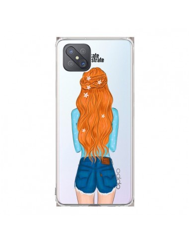 Coque Oppo Reno4 Z 5G Red Hair Don't Care Rousse Transparente - kateillustrate