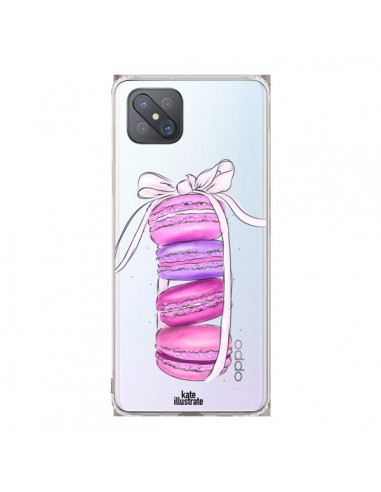 Coque Oppo Reno4 Z 5G Macarons Pink Purple Rose Violet Transparente - kateillustrate