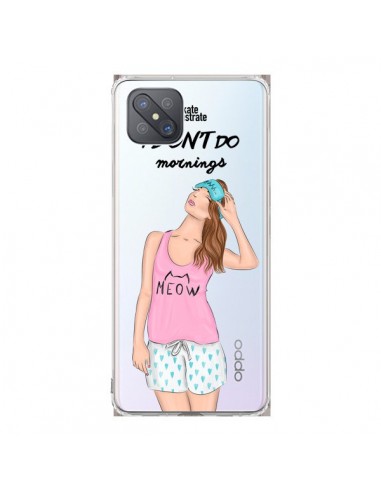 Coque Oppo Reno4 Z 5G I Don't Do Mornings Matin Transparente - kateillustrate