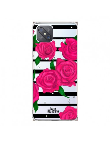 Coque Oppo Reno4 Z 5G Roses Rose Fleurs Flowers Transparente - kateillustrate