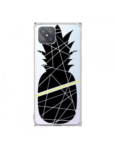 Coque Oppo Reno4 Z 5G Ananas Noir Transparente - Koura-Rosy Kane