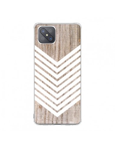 Coque Oppo Reno4 Z 5G Tribal Aztèque Bois Wood Flèche Blanc - Laetitia