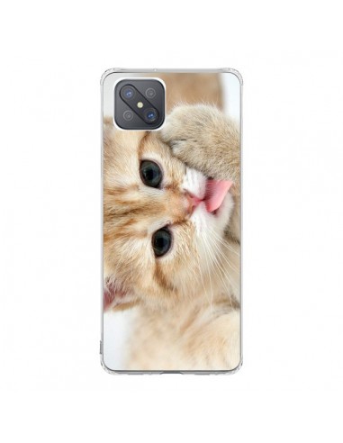 Coque Oppo Reno4 Z 5G Chat Cat Tongue - Laetitia