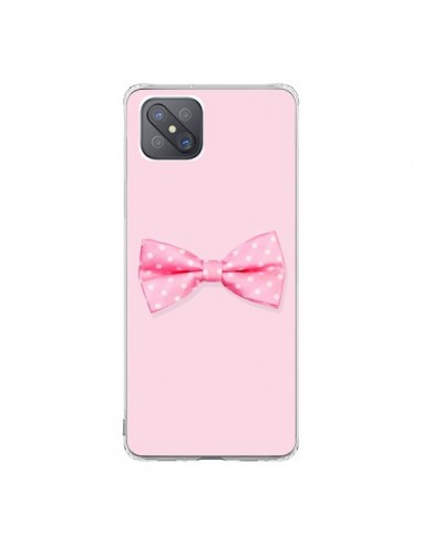 Coque Oppo Reno4 Z 5G Noeud Papillon Rose Girly Bow Tie - Laetitia