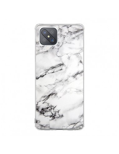 Coque Oppo Reno4 Z 5G Marbre Marble Blanc White - Laetitia