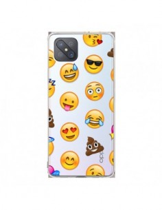 Coque Oppo Reno4 Z 5G Emoticone Emoji Transparente -...