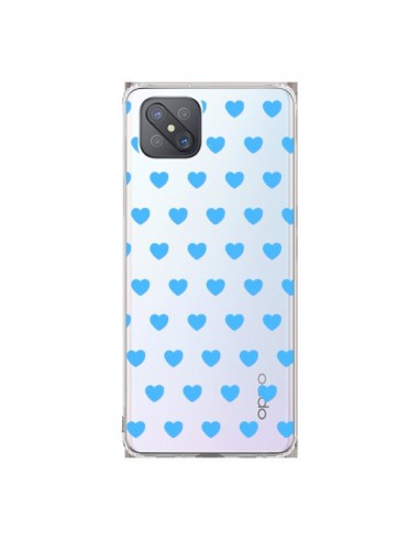 Coque Oppo Reno4 Z 5G Coeur Heart Love Amour Bleu Transparente - Laetitia