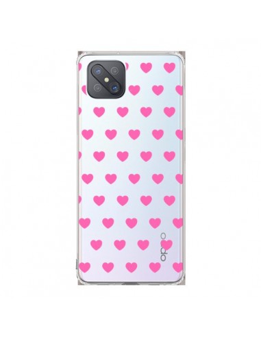 Coque Oppo Reno4 Z 5G Coeur Heart Love Amour Rose Transparente - Laetitia