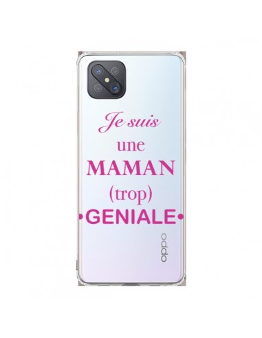 Coque Oppo Reno4 Z 5G Je suis une maman trop géniale Transparente - Laetitia