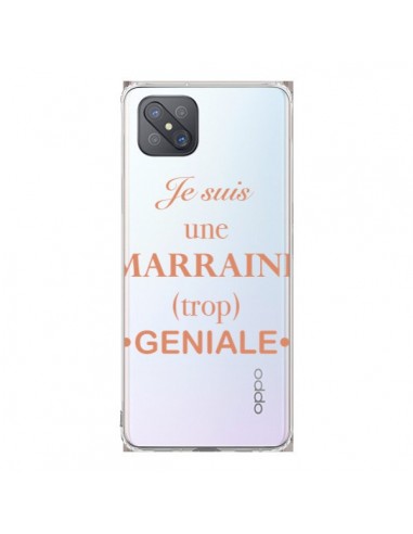 Coque Oppo Reno4 Z 5G Je suis une marraine trop géniale Transparente - Laetitia