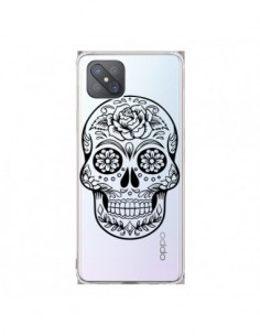 Coque Oppo Reno4 Z 5G Tête de Mort Mexicaine Noir...