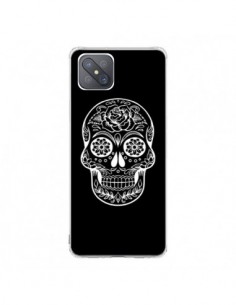 Coque Oppo Reno4 Z 5G Tête de Mort Mexicaine Blanche -...