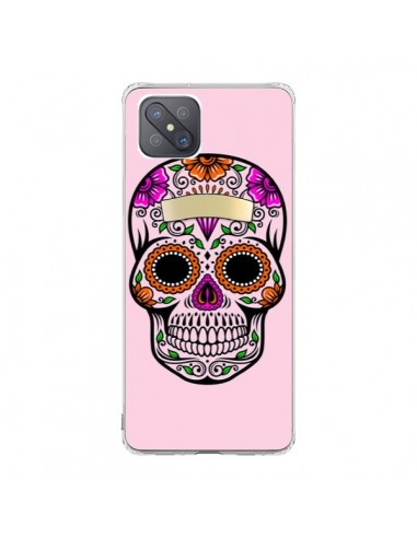 Coque Oppo Reno4 Z 5G Tête de Mort Mexicaine Rose Multicolore - Laetitia