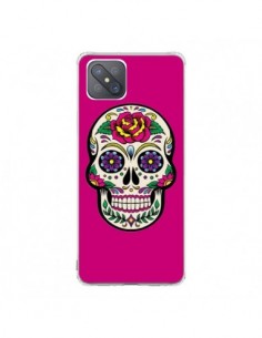 Coque Oppo Reno4 Z 5G Tête de Mort Mexicaine Rose Fushia...