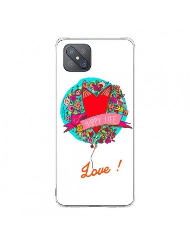 Coque Oppo Reno4 Z 5G Love Happy Life - Leellouebrigitte