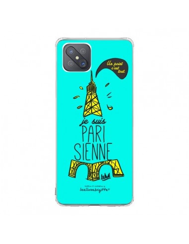 Coque Oppo Reno4 Z 5G Je suis Parisienne La Tour Eiffel Bleu - Leellouebrigitte